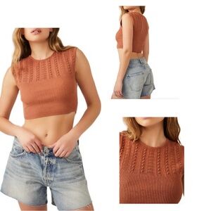 NWT-Free People Catchin Dreams Sleeveless Crop Sweater